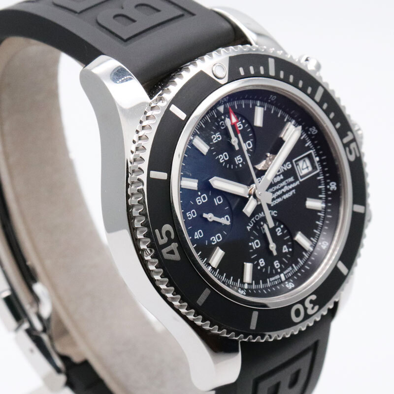 BREITLING ブライトリング A13311 スーパーオーシャン クロノグラフ 42 ブラック 自動(dòng)巻 デイト スモールセコンド 美品 腕時(shí)計(jì) 送料無(wú)料！