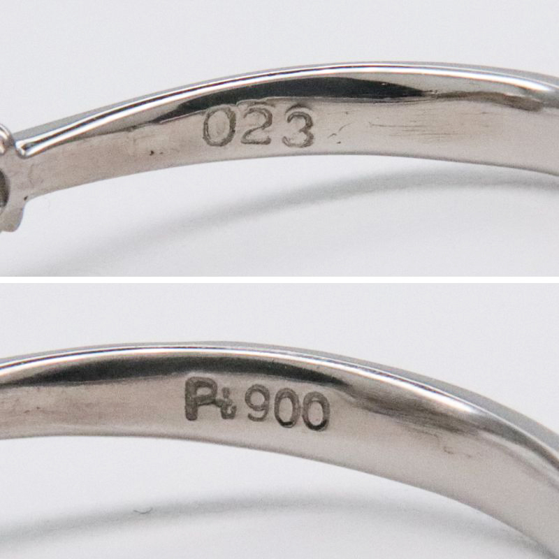 【中古美品】Pt900 ダイヤモンド付パールリング あこや真珠 9mm D0.23ct アコヤ 日本サイズ＃15號 総重量約6.0g 指輪 上質(zhì)照り 送料無料！