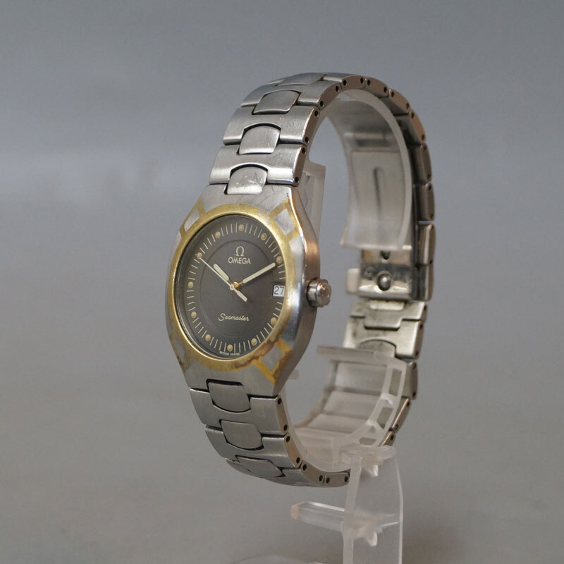 yf92-OMEGA Omega наручные часы SEAMASTER POLARIS Seamaster Polaris черный циферблат Date 3 стрелки кварц 