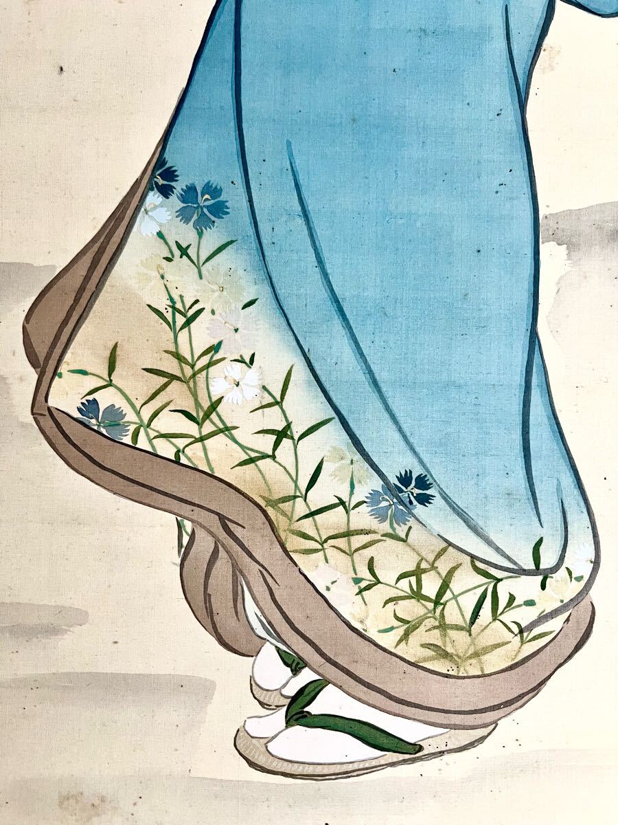 真作】【仙】上村松園「春日」絹本 肉筆 合箱 金泥仕様 浮世絵 真作】【仙】上村松園「春日」絹本 肉筆 合箱 金泥仕様 浮世絵