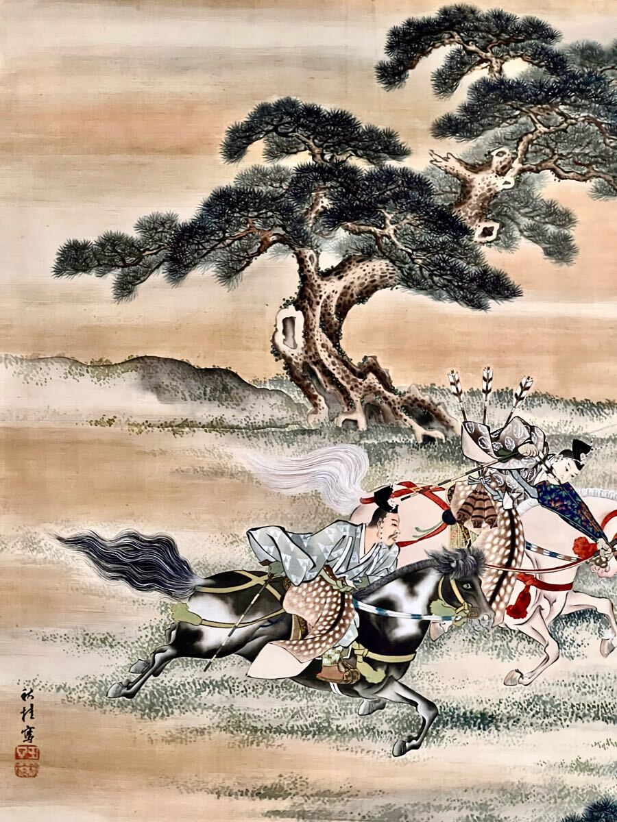 真作/寺田秋/美人画/人物図/金泥/布袋屋掛軸HH-902 真作】【S8】石橋玉僊「舞姿」絹本 肉筆 合箱 金泥 美人画 絵画