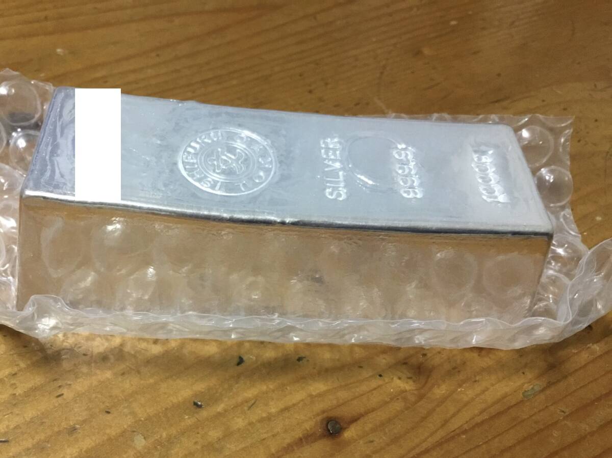♪石福金属興業 純銀 シルバーインゴット 1000g(1kg)999.9 ♪石福金属興業 純銀 シルバーインゴット 1000g(1kg)999.9