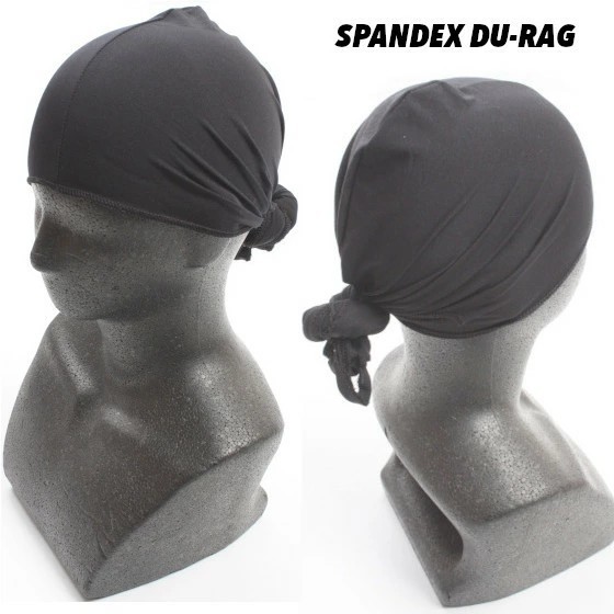 スパン ドゥーラグ 黒 DU-RAGドゥラグ スパンデックス SPANDEX DURAG 伸縮 素材 ヘルメット ストリート ビーニー アメージング