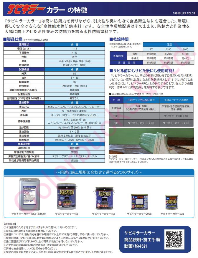 【超防錆 サビキラーカラー】【エメラルド】【50g】【サビキラープロシリーズ】BANZI/BAN-ZI 最強の水性防錆涂料/さび封じ