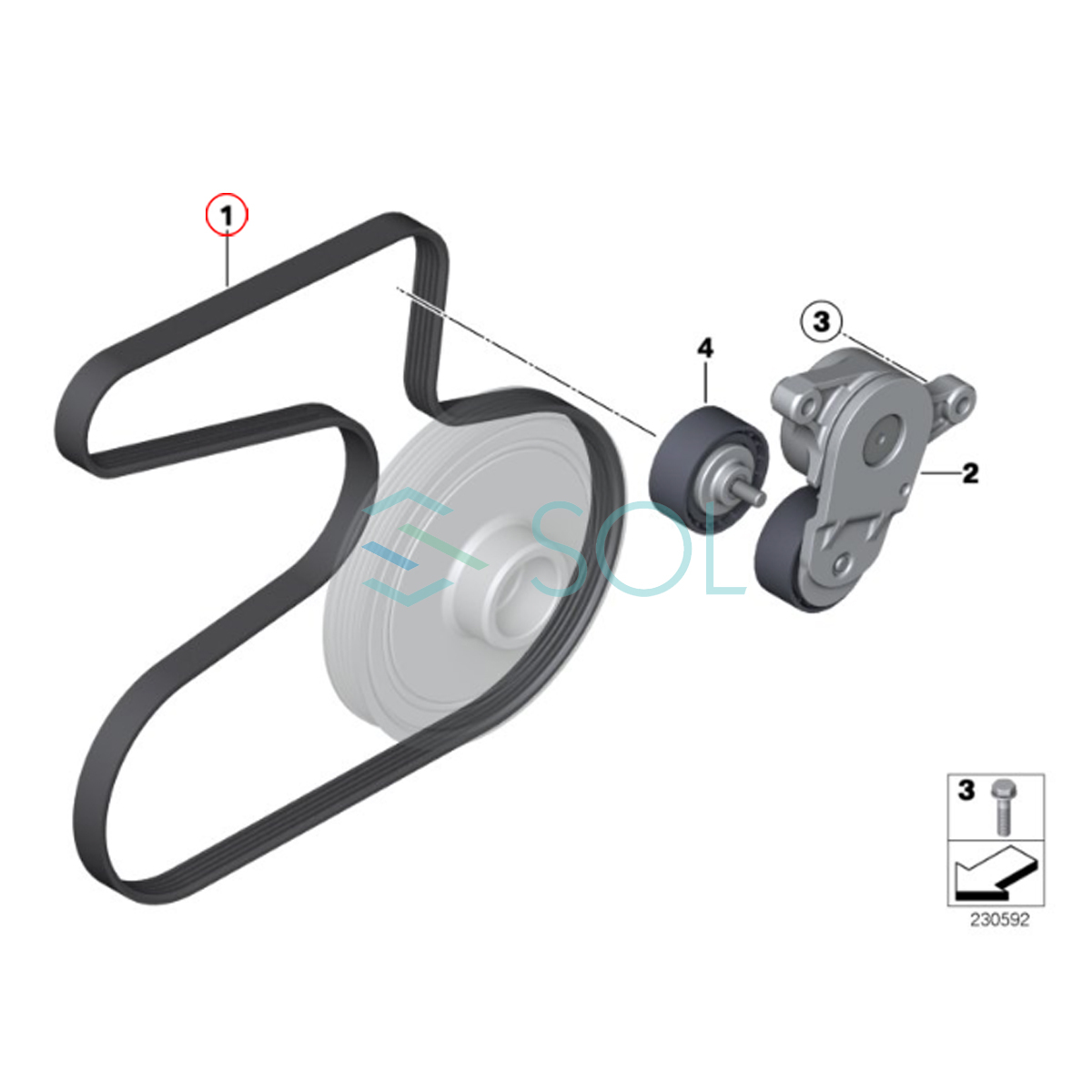 ファンベルト Vベルト Vリブドベルト 5PK1105 BMW MINI R55 R56 R57 R60 R61 ワン クーパー クーパーD SD 11288511920_画像2