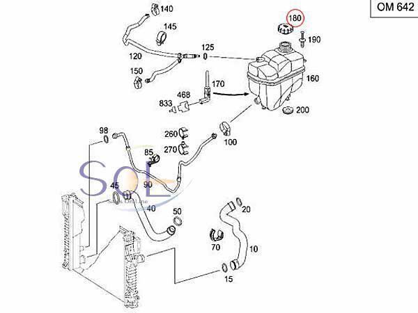 ベンツ W221 R230 ラジエーターキャップ エクスパンションタンクキャップ S500 S550 S63 SL350 SL500 SL600 SL55 SL63 SL65 0005018215_画像2