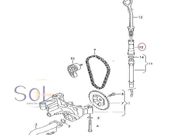 VW ニュービートル(9C1 1C1 1Y7) オイルレベルゲージガイドパイプ(エンジンオイルディップスティックガイド) 06A103663B 06A103663Q_画像2
