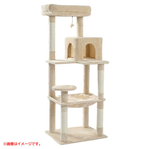 D3376YO ◆0310_6凹キャットタワー 猫タワー 据え置き PETEPELA AMT0110 スリム コンパクト未使用 ペット用品