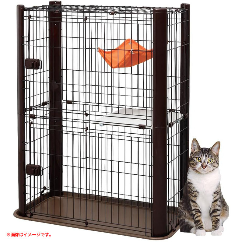 D1397YO ◆0310_10凹スリムケージ 2段 猫用 アイリスオーヤマ P-CSC-902 ペットケージ未使用 ペット用品