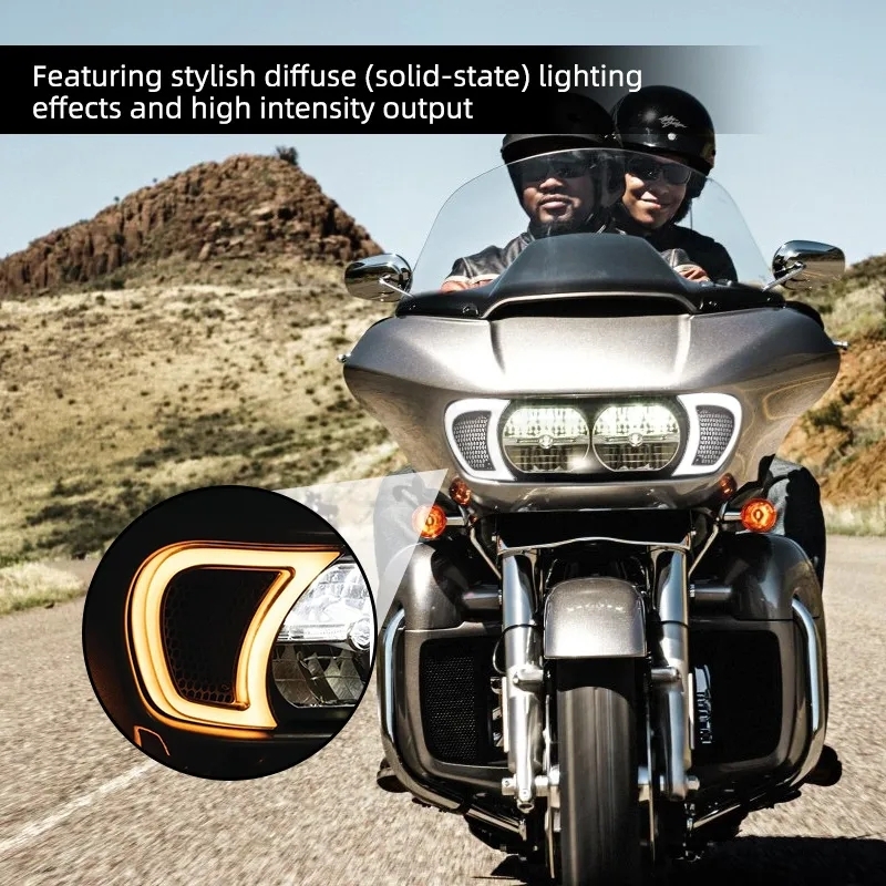 即納 國(guó)內(nèi)発送 HARLEY ハーレー ロードグライド 2015～2023 LED ヘッドライト ベント アクセント ライト インジケータライト
