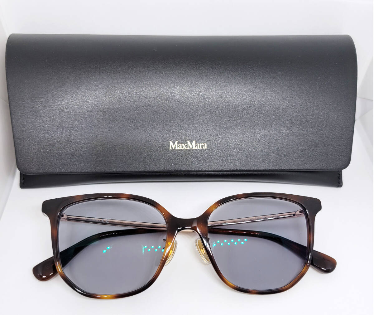 調光レンズ グレー Max Mara マックス・マーラ 正規品 サングラス 伊達メガネ MM5040-052 ハバナ ウェリントン UVカット 未使用