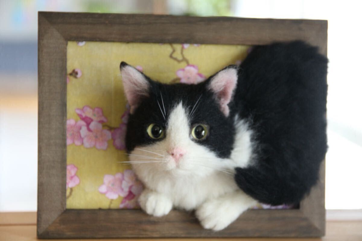 Yahoo!オークション - racsica 羊毛フェルト 猫 フレーム猫