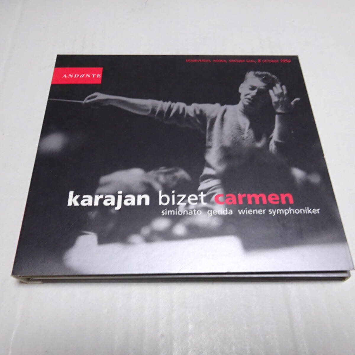 輸入/Andante/2CD/小背ヤケ「ビゼー：カルメン 全曲(1954年Live)」シミオナート/ゲッダ/カラヤン＆ウィーン響/Karajan/Carmen