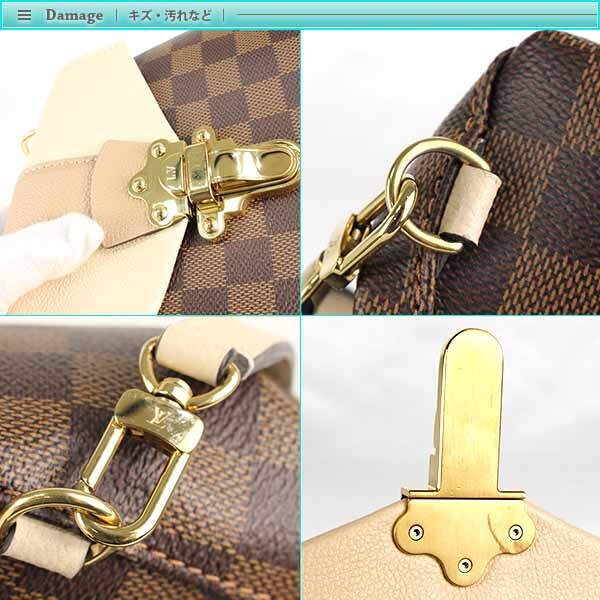Louis Vuitton ルイヴィトン N42259 クラプトン バックパック クレーム×エベヌ ダミエキャンバス レディース 女性 お出かけ デイリー_画像4