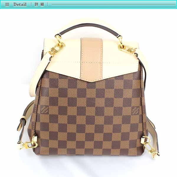 Louis Vuitton ルイヴィトン N42259 クラプトン バックパック クレーム×エベヌ ダミエキャンバス レディース 女性 お出かけ デイリー_画像2
