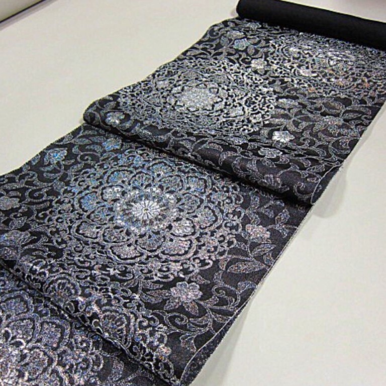 逸品 新品未仕立 豪華作品 藤本隆志 螺鈿入り西陣織高級六通柄