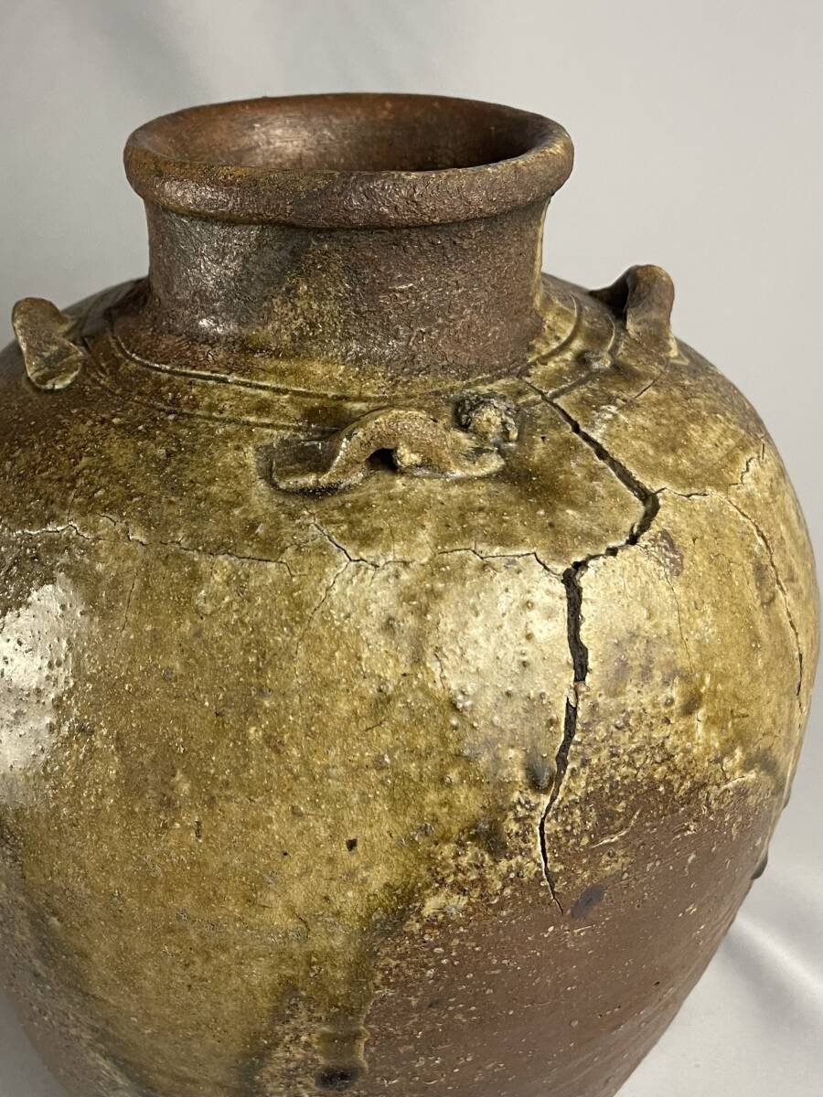 古丹波 古備前 古陶磁器 自然釉 四耳壷 茶壺 室町/桃山/江戸 六 古丹波 古備前 古陶磁器 自然釉 四耳壷 茶壺 室町/桃山/江戸 六