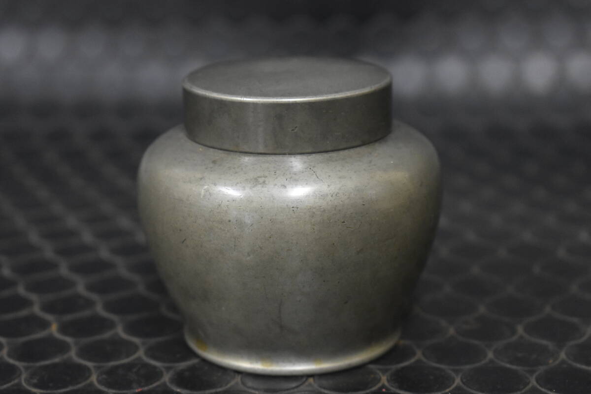 うぶ品 時代物 本錫 古錫 茶壷 茶入 煎茶道具 古美術品 (錫製 うぶ品 時代物 本錫 古錫 茶壷 茶入 煎茶道具 古美術品 (錫製