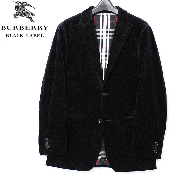 !_ превосходный товар!M(2)* изысканный noba проверка * Burberry Black Label общий обратная сторона велюр мужской tailored jacket чёрный #BURBERRY BLACK LABEL