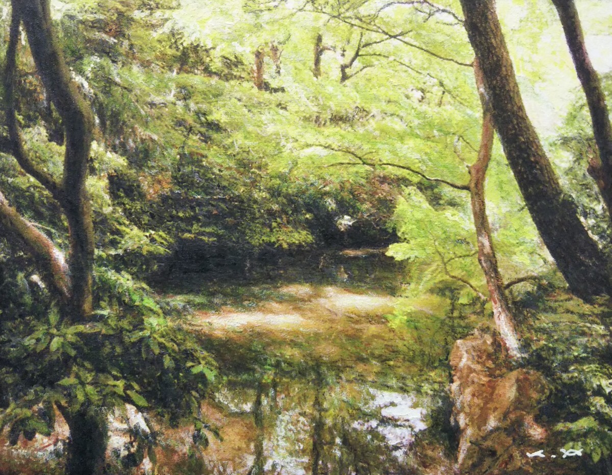 SM◆渓流◆荒木孝介 真作 新品 【パステル+水彩】◆防水丁寧梱包◆奥多摩 風景 ◇水辺◇荒木孝介 SM真作新品 【パステル+水彩】◇防水&丁寧