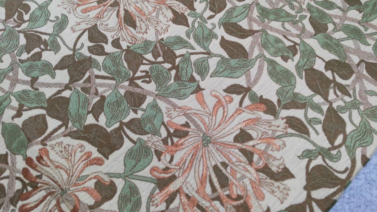川島織物　ウイリアムモリス　生地　MM3148　RO ハニーサクル　 140cmx50cm_画像5