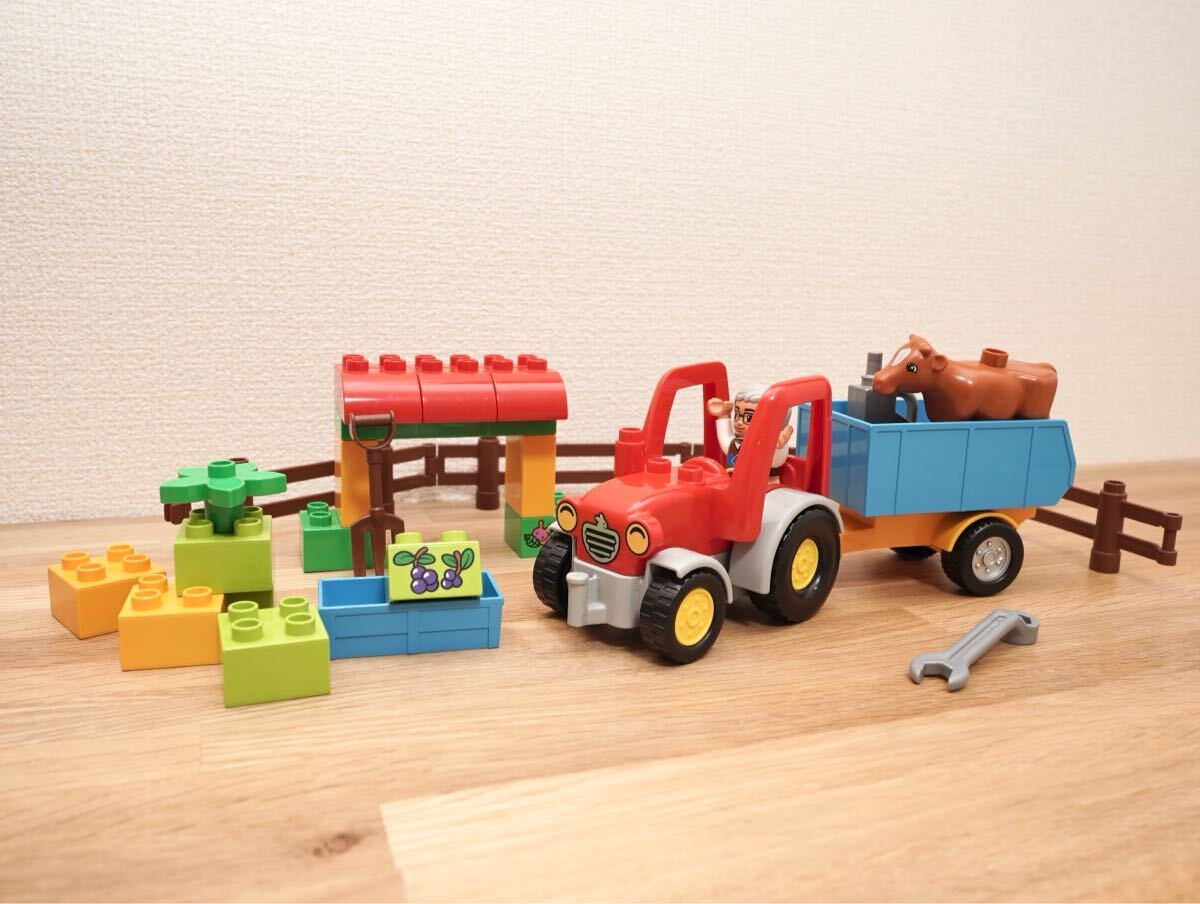 廃盤ロゴ デュプロ ぼくじょうのトラクター 2014年10524 《期間限定20台まで送料230円》ミニカー まとめ 牧場_画像1