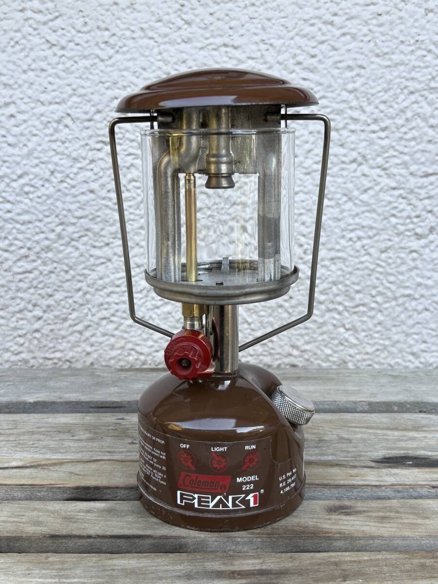 コールマン Coleman 222 茶 1/82制 ピークワンランタン サンシャインマーク刻印付きG2ジェネレーター裝著品 PEAK1 廃盤品 250117JN10057