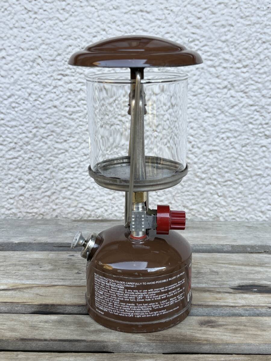 コールマン Coleman 222 茶 1/82制 ピークワンランタン サンシャインマーク刻印付きG2ジェネレーター裝著品 PEAK1 廃盤品 250117JN10057