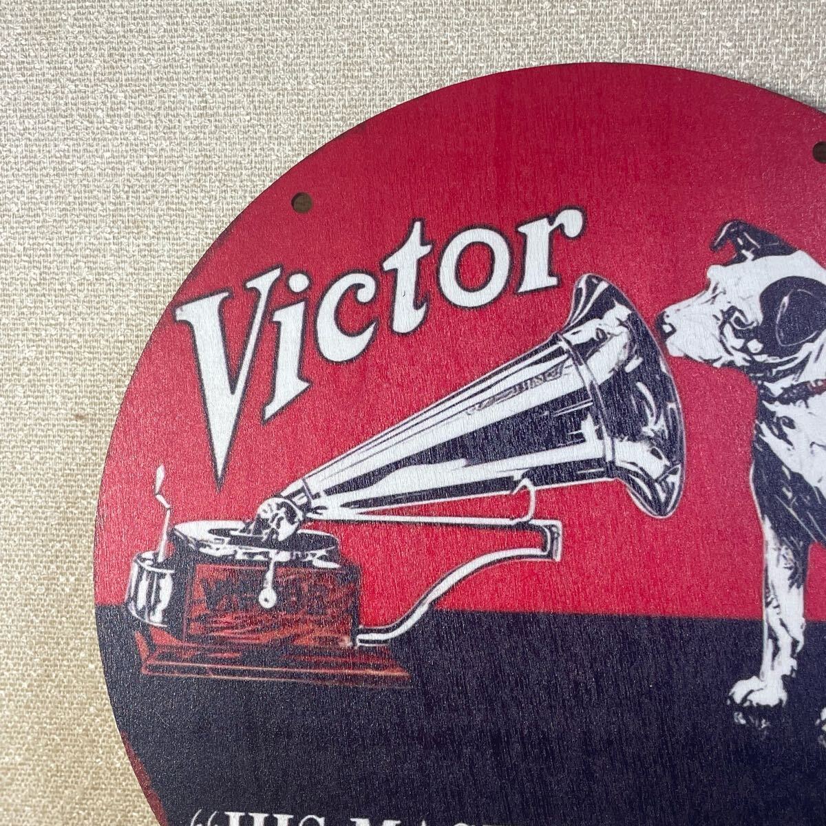 Victor ビクター His Master's Voice 木製 プレート 看板 壁掛け Victor ビクター His Master's Voice 木製 プレート 看板 壁掛け