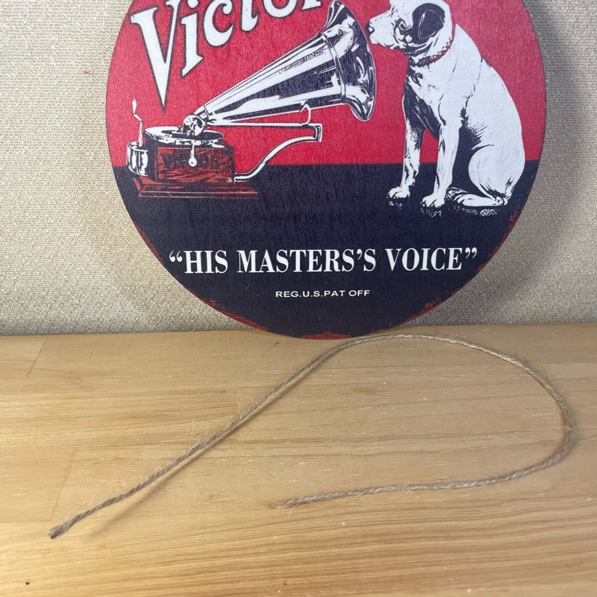Victor ビクター His Master's Voice 木製 プレート 看板 壁掛け Victor ビクター His Master's Voice 木製 プレート 看板 壁掛け