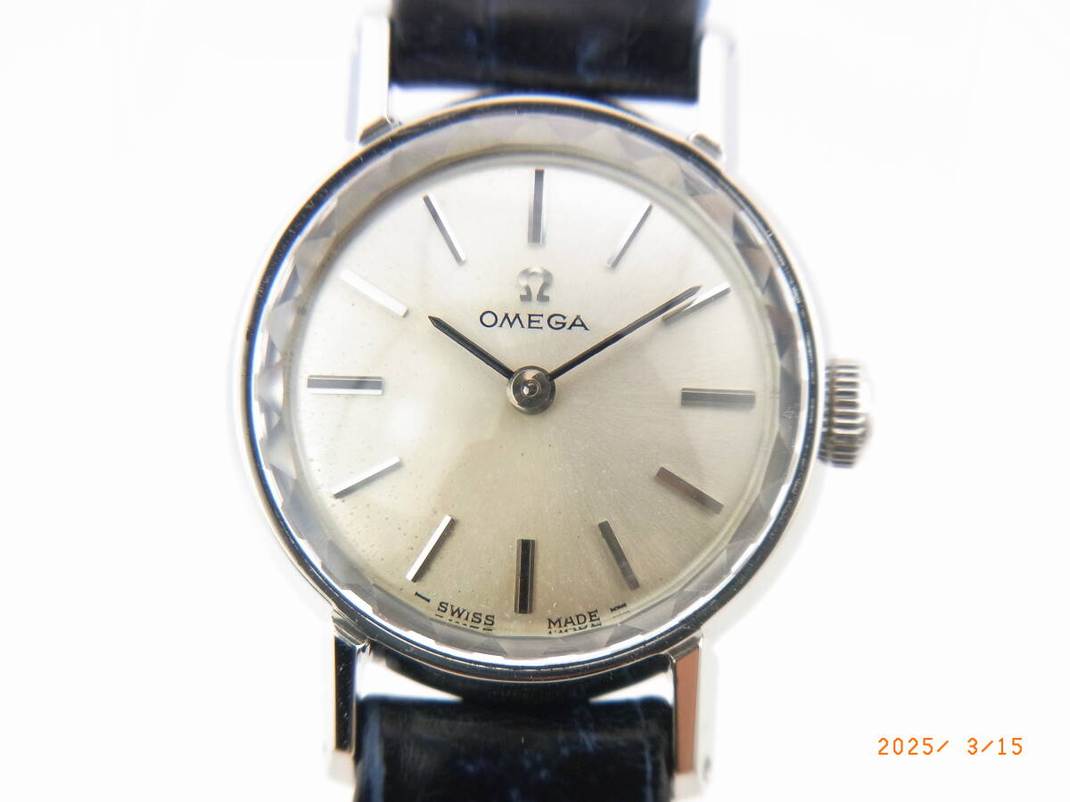 OH/ポリッシュ済）Omega　オメガ　カットガラス　レディース　Cal620　Ref511.190 新品ベルト