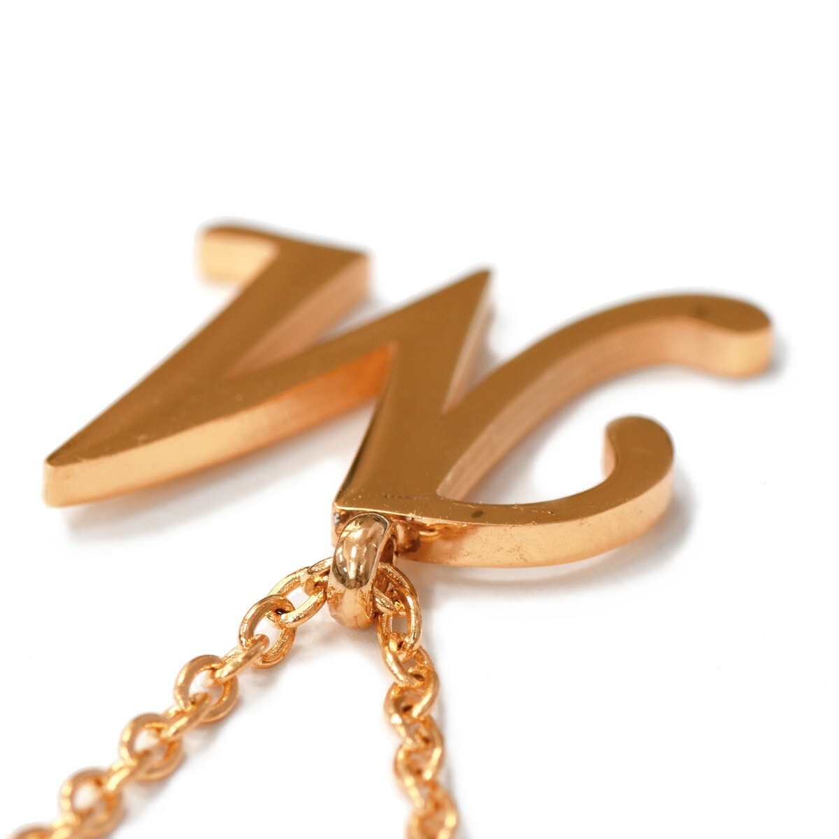 ペンダントトップ サージカルステンレス M イニシャルのペンダント ピンクゴールド チェーン付属 アルファベット 文字_画像5