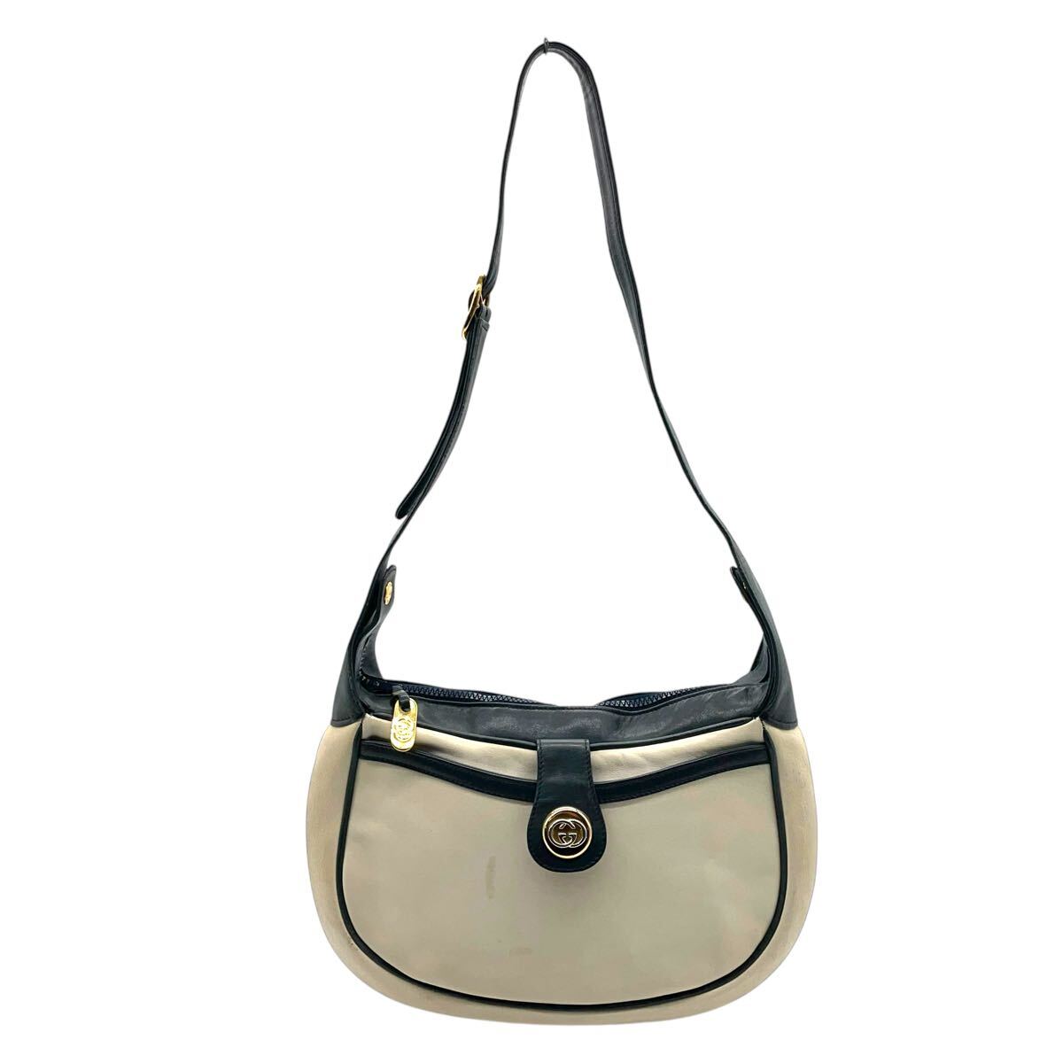 稀少モデル】1円〜GUCCI オールドグッチ レザー アイボリー