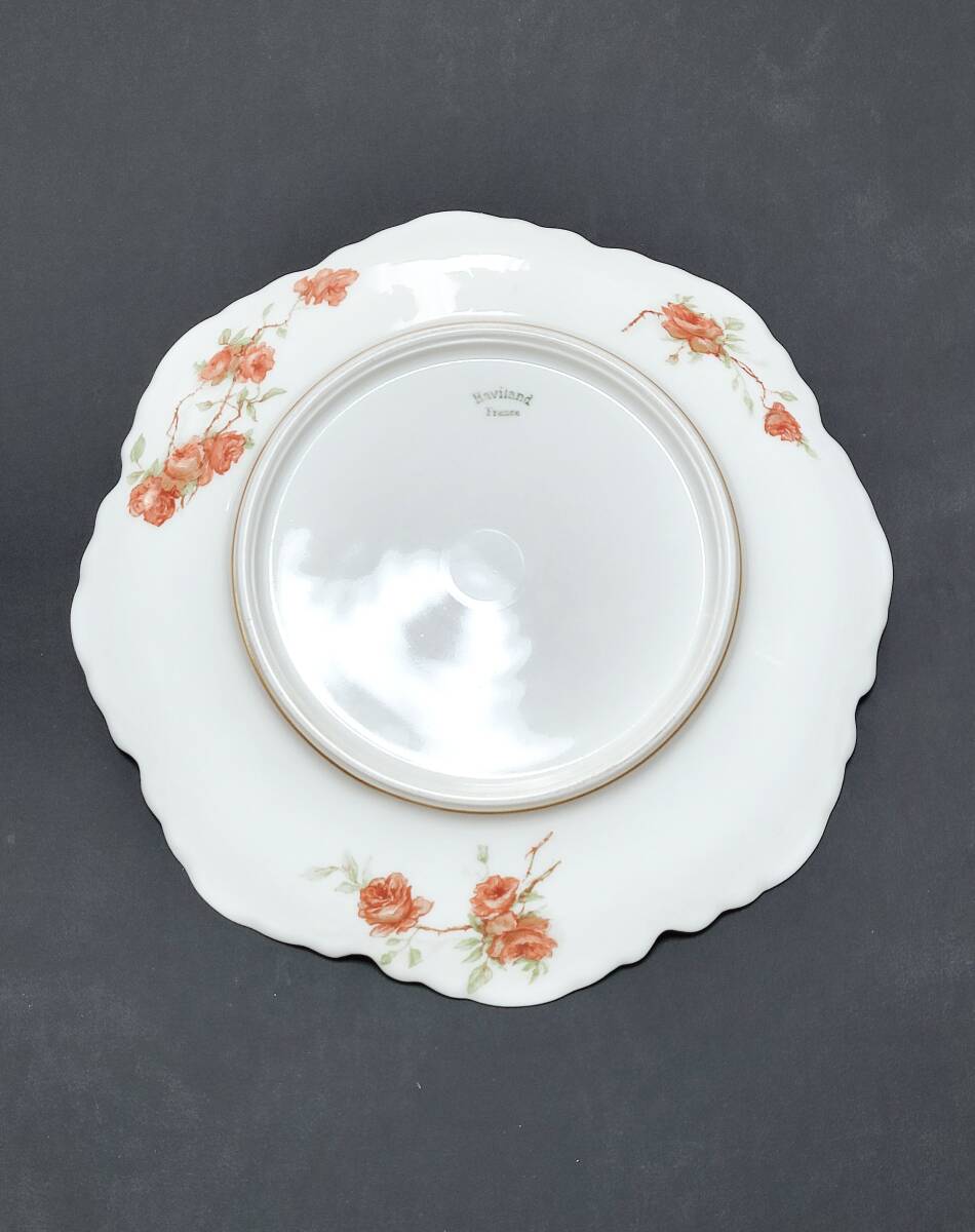 Haviland＆Co. Limoges. アビランド リモージュ ハビランド プレート 皿 コバルトブルー 金彩 藍色 バラ ローズ 23cm 平鉢