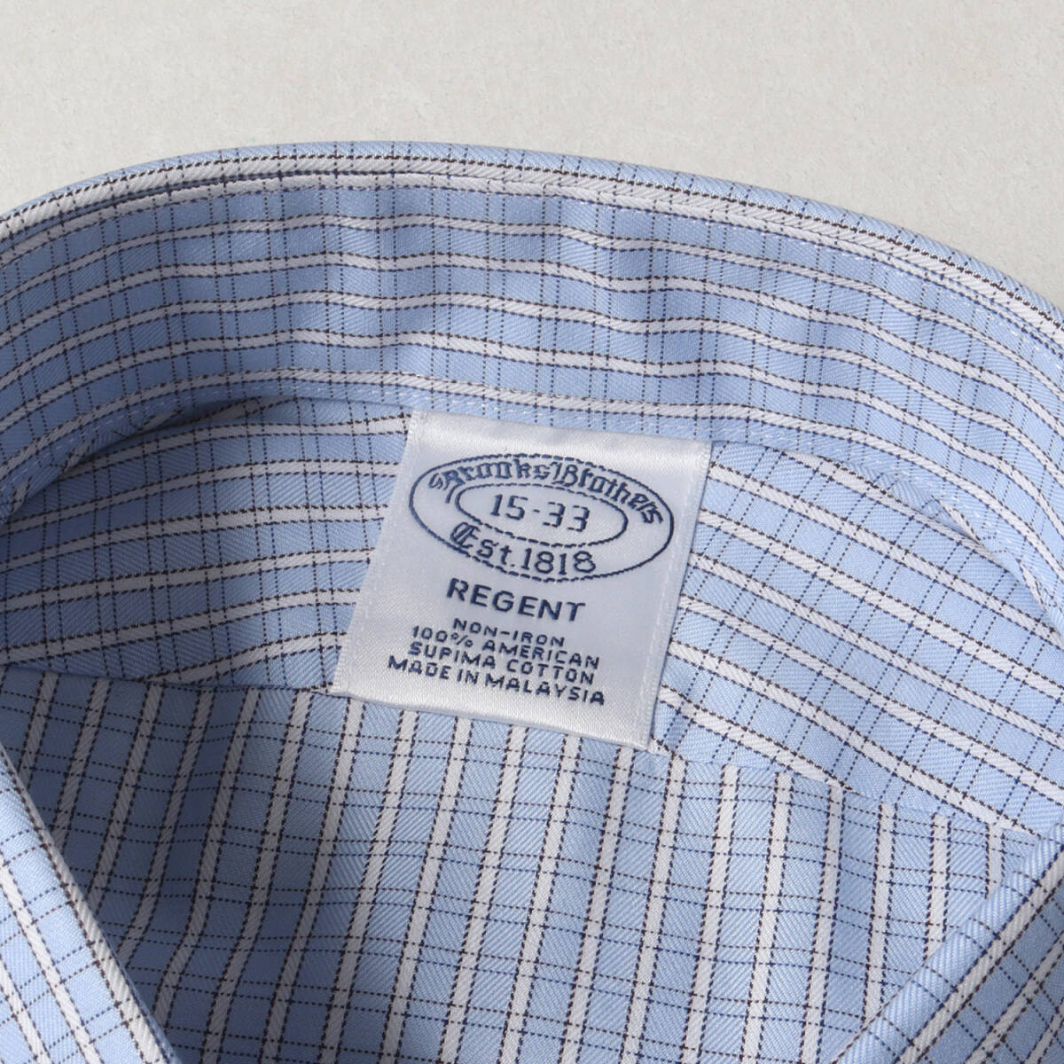 【新品】BROOKS BROTHERS ブルックスブラザーズ シャツ サイズ:15 / チェック ドレス シャツ / REGENT / ライトブルー系 / トップス
