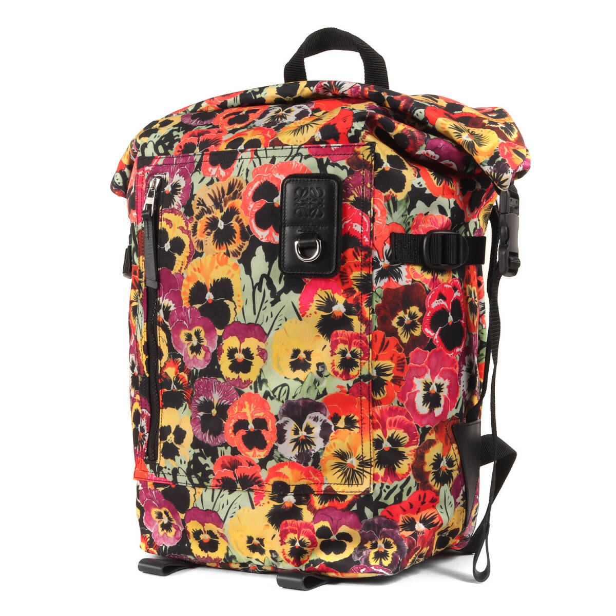 【美品】LOEWE ロエベ バッグ / 21AW JOE BRAINARD パンジー ロールトップ バックパック (Pansies Roll Top Backpack In Nylon)