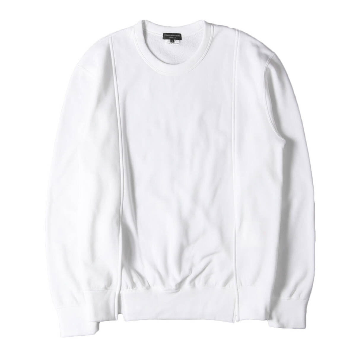 【新品同様】COMME des GARCONS HOMME PLUS スウェット サイズ:M / 24AW フロント カット デザイン スリット スウェットシャツ / ホワイト