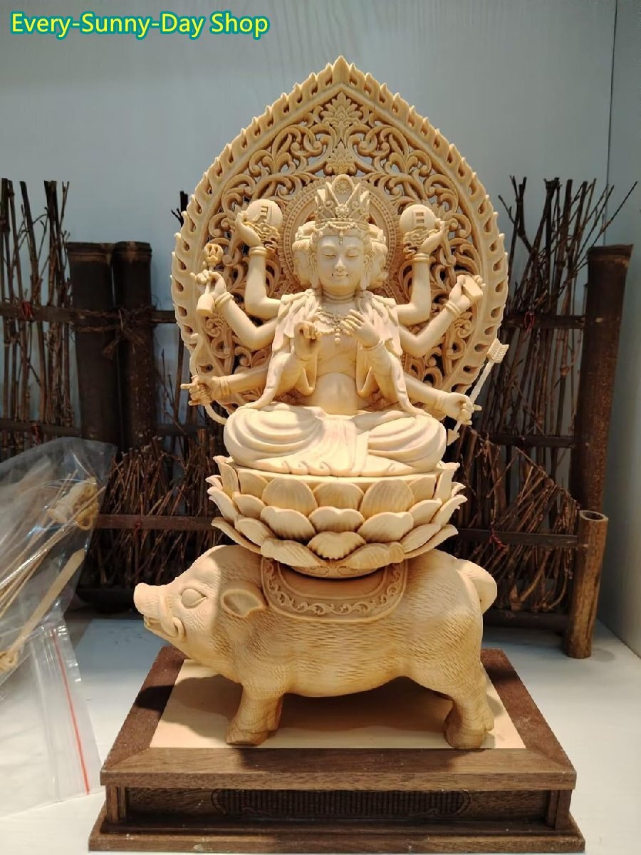 木彫りの仏像 摩利支天 木彫り 置物 摩利支天 騎猪像 守護神 木彫りの仏像 摩利支天 木彫り 置物 摩利支天 騎猪像 守護神