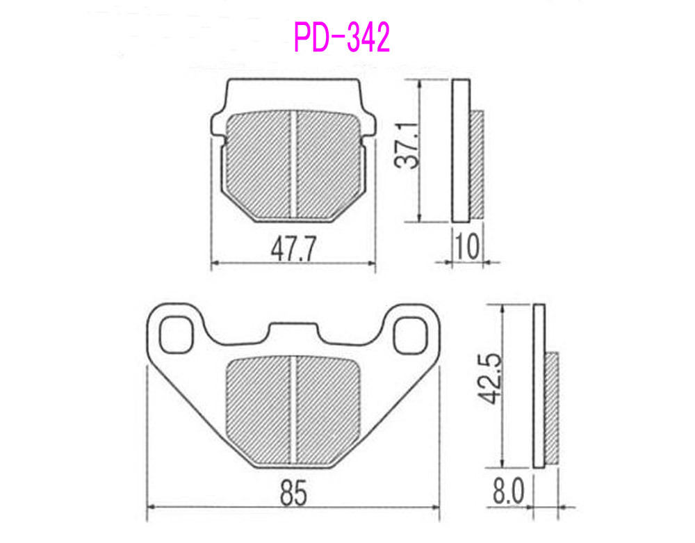スズキ アドレス100/カワサキ KS-1/KSR-Ⅱ/KDX125用フロント ブレーキパッド P342/送料無料!_画像3