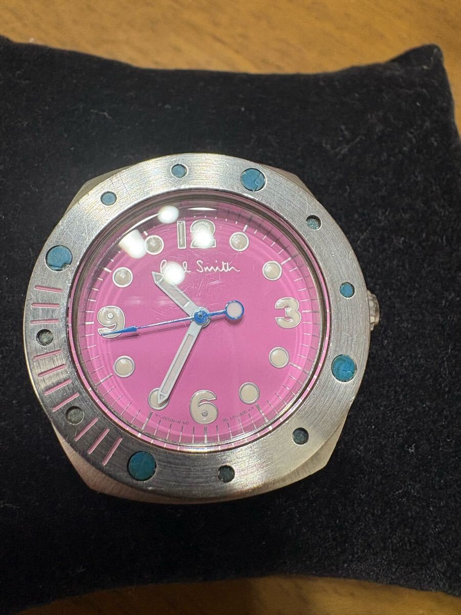稼働品 Paul Smith ポールスミス 6038-H29565 ピンク文字盤 稼働品 Paul Smith ポールスミス 6038-H29565 ピンク文字盤