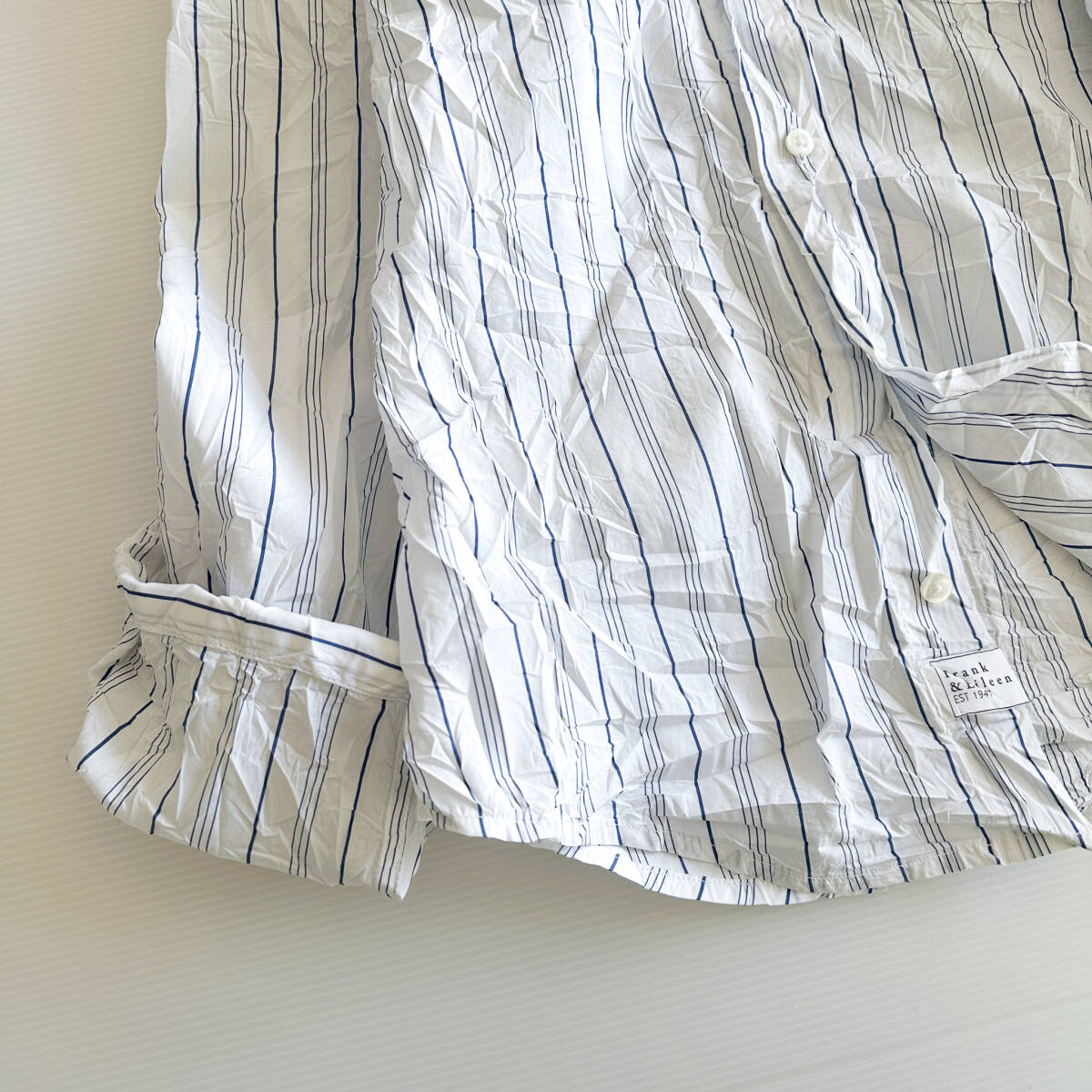[美品] Frank&Eileen フランクアンドアイリーン / BARRY バリー シワ加工 ストライプ シャツ