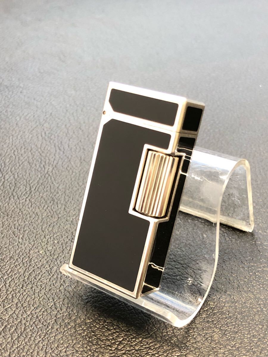 Dunhill ダンヒル ガスライター　ショート　ブラックシルバー　箱付き