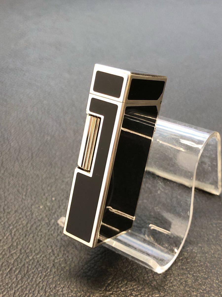 Dunhill ダンヒル ガスライター　ショート　ブラックシルバー　箱付き