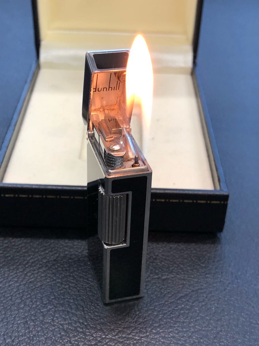 Dunhill ダンヒル ガスライター　ショート　ブラックシルバー　箱付き