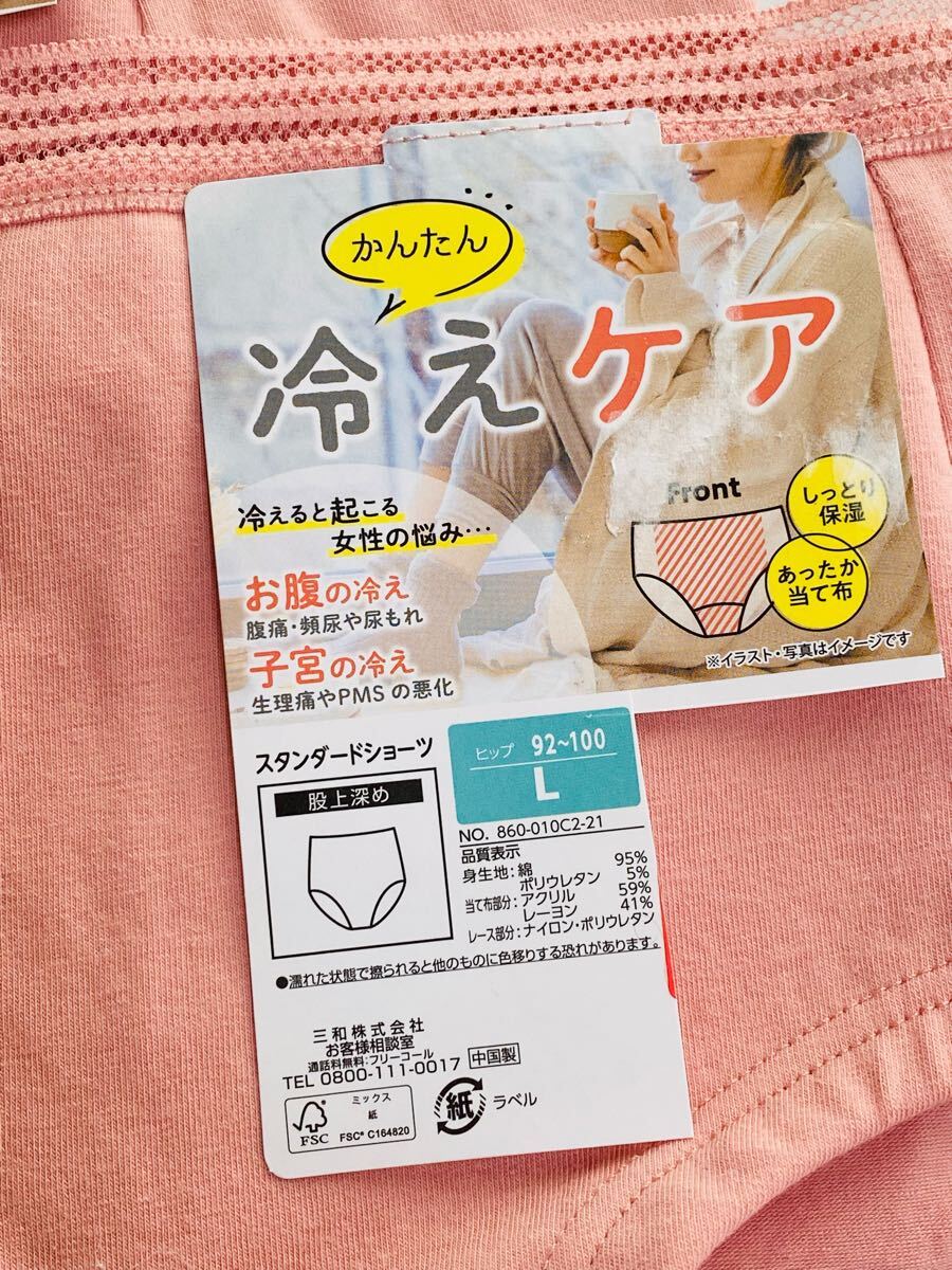 .D-130冷えケアショーツ　新品Lサイズ2枚セットお腹の冷え子宮の冷え股上は深め ショーツ パンツ