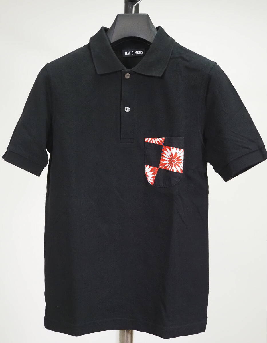 RAF SIMONS ラフシモンズ 15SSポケット切り替えポロシャツXS黒