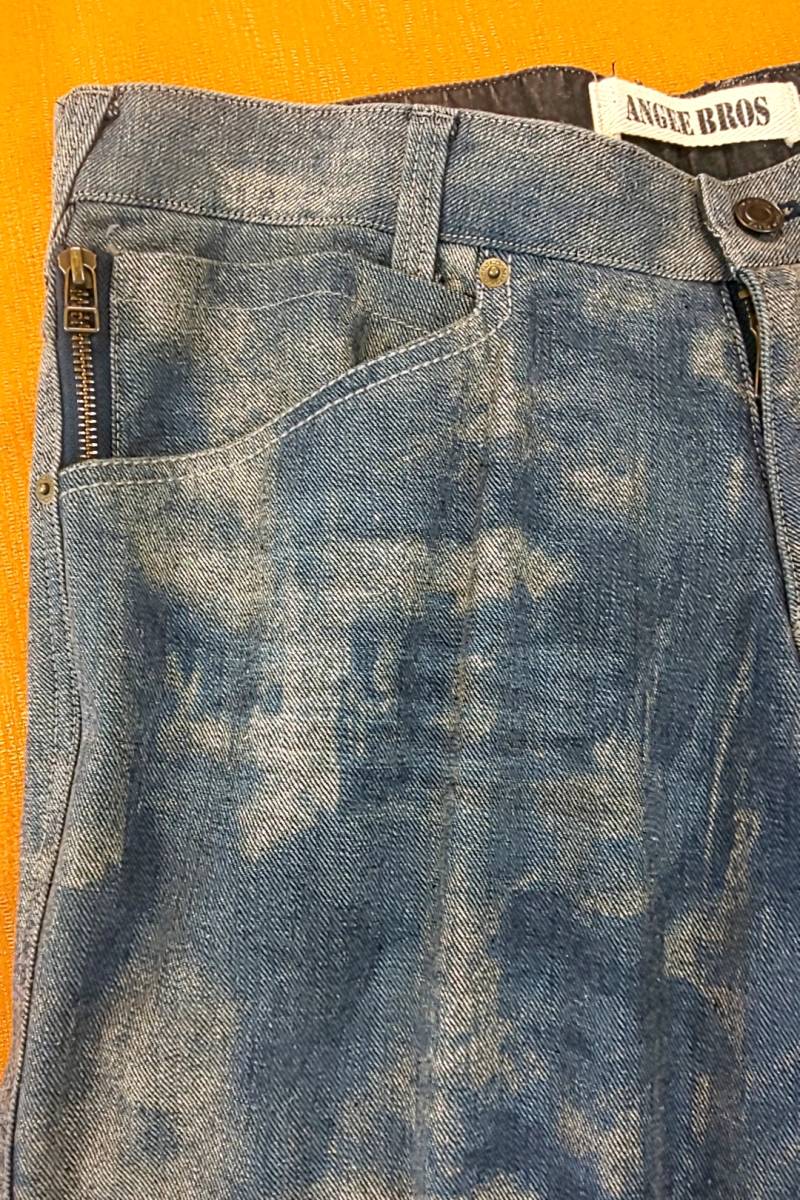 新品 SALE!! 40%OFF 特別価格 送料無(wú)料 ANGEE BROS アンジーブロス ブランド ノータック ダメージデニムパンツ ジーンズ W91 21-5217　