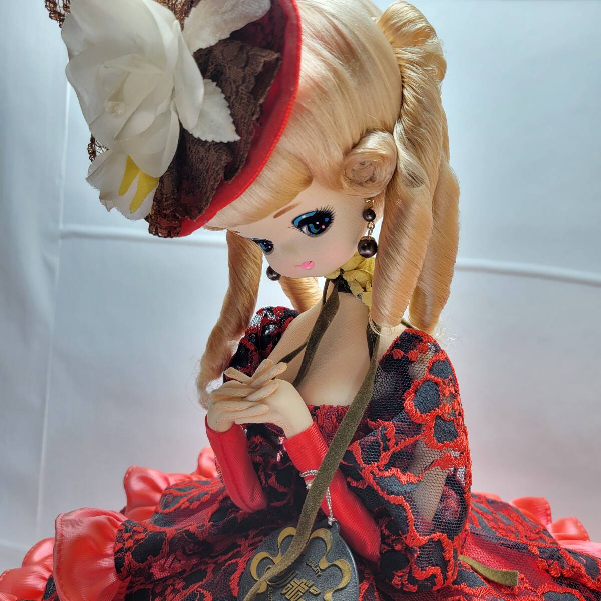 リボン フランス人形 スキヨドール 赤ドレス アンティーク 西洋 リボン フランス人形 スキヨドール 赤ドレス アンティーク 西洋