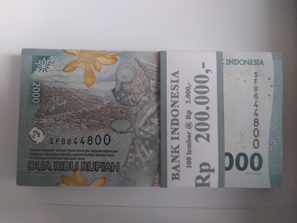 BankIndonesia インドネシア紙幣 Rp 連番 ピン札 インドネシア