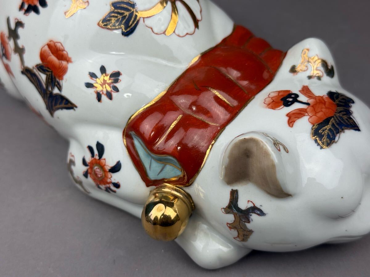 古伊万里 眠り猫 錦手 金彩色絵 招き猫 古美術品 置物 縁起物 古伊万里 眠り猫 錦手 金彩色絵 招き猫 古美術品 置物 縁起物